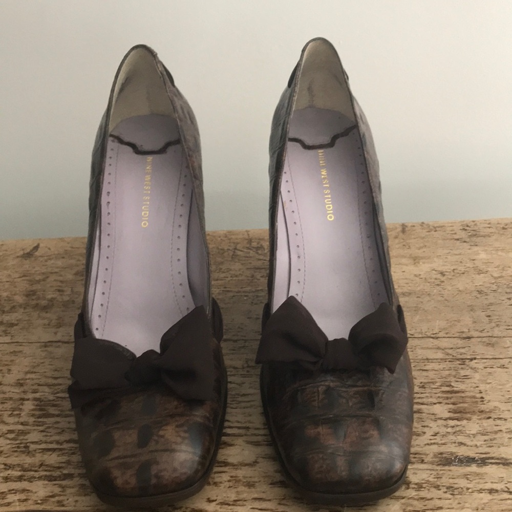 NINE WEST STUDIO Felicitousr Brown Pumps - Size 9